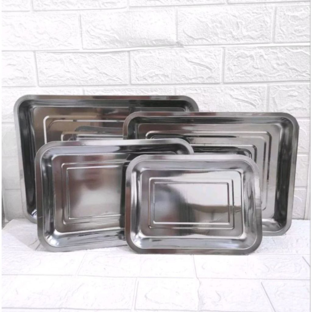 nampan stainless/nampan segi saji prasmanan stainless