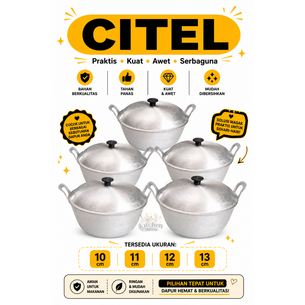 Citel Wajan Panci Wajan Katel Super Alumunium Panci Citel Alumunium