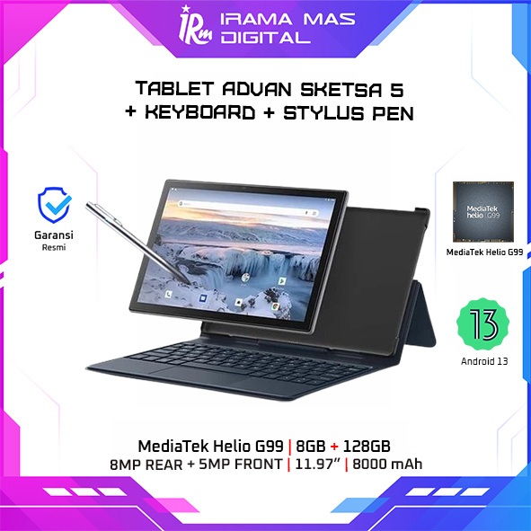 TABLET ADVAN SKETSA 5 8GB 128GB + KEYBOARD + STYLUS PEN