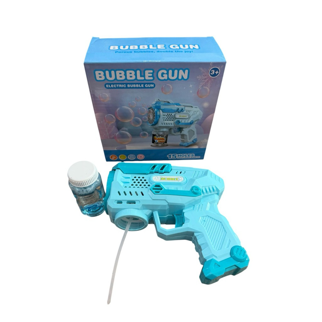 NEW  Mainan Pistol Busa Balon Bubble Gun Electric 15 Holes B/O YD703A