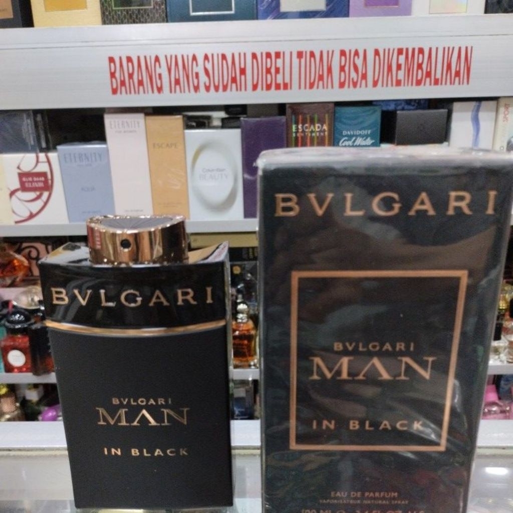 FARFUM BVLGARI MAN IN BLACK,EAU DE PARFUM , NETTO 100ML ASLI ORIGIONAL 100% ,NO KW KW