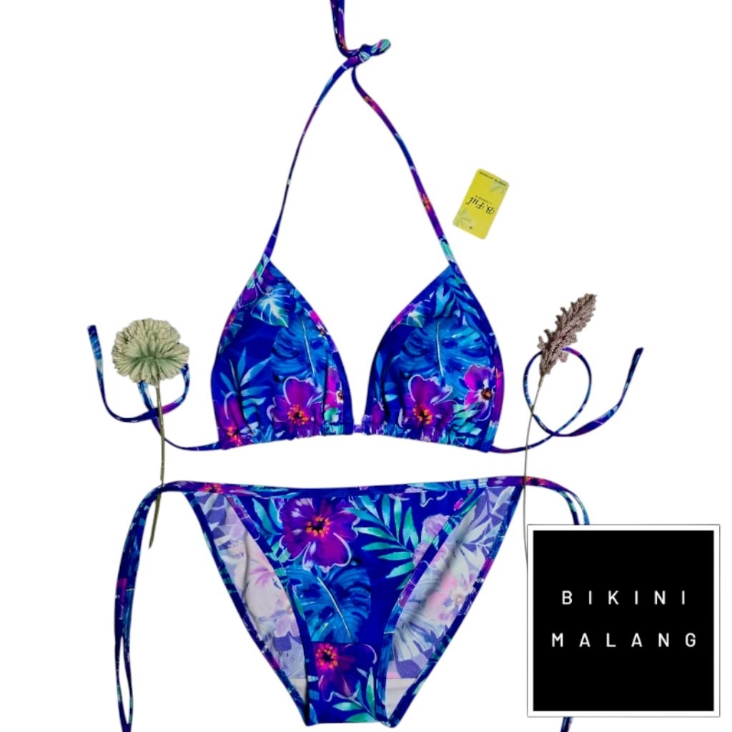 BIKINI BF005 TALI SAMPING WARNA OCEAN FLORAL SEKSI