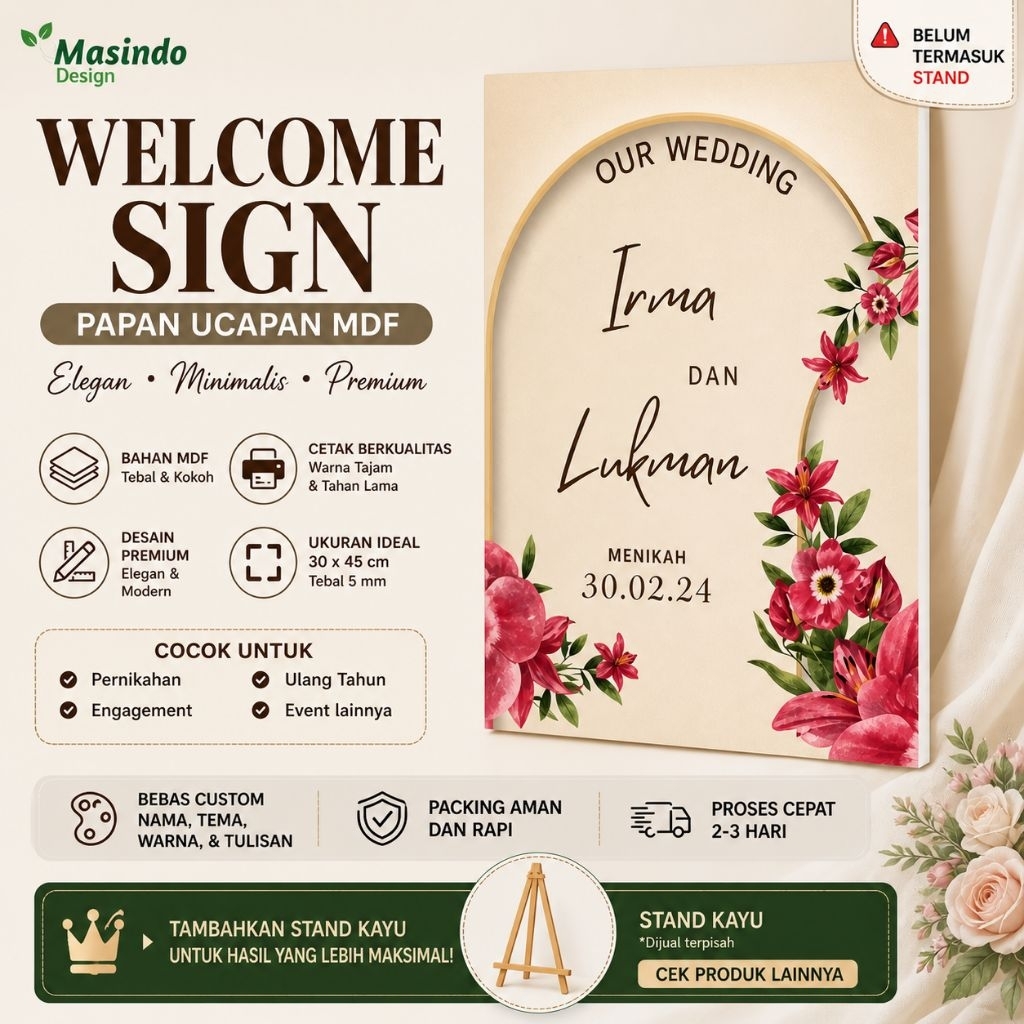 Welcome Signin vinyl, Papan Ucapan Selamat Datang, Papan Ucapan Pernikahan,