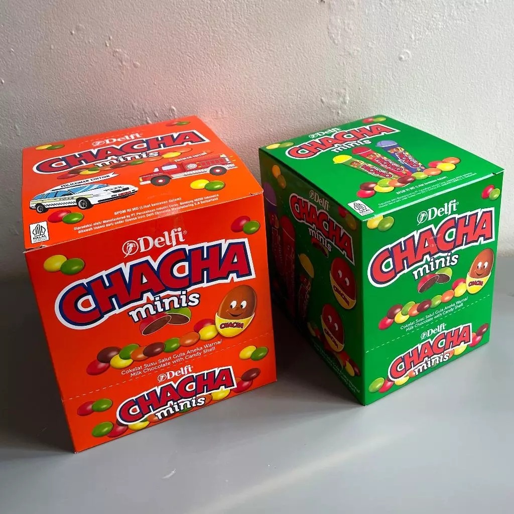 (PER BOX) DELFI CHACHA MINIS TUBE || Coklat Susu Aneka Warna 25gr x 12pcs