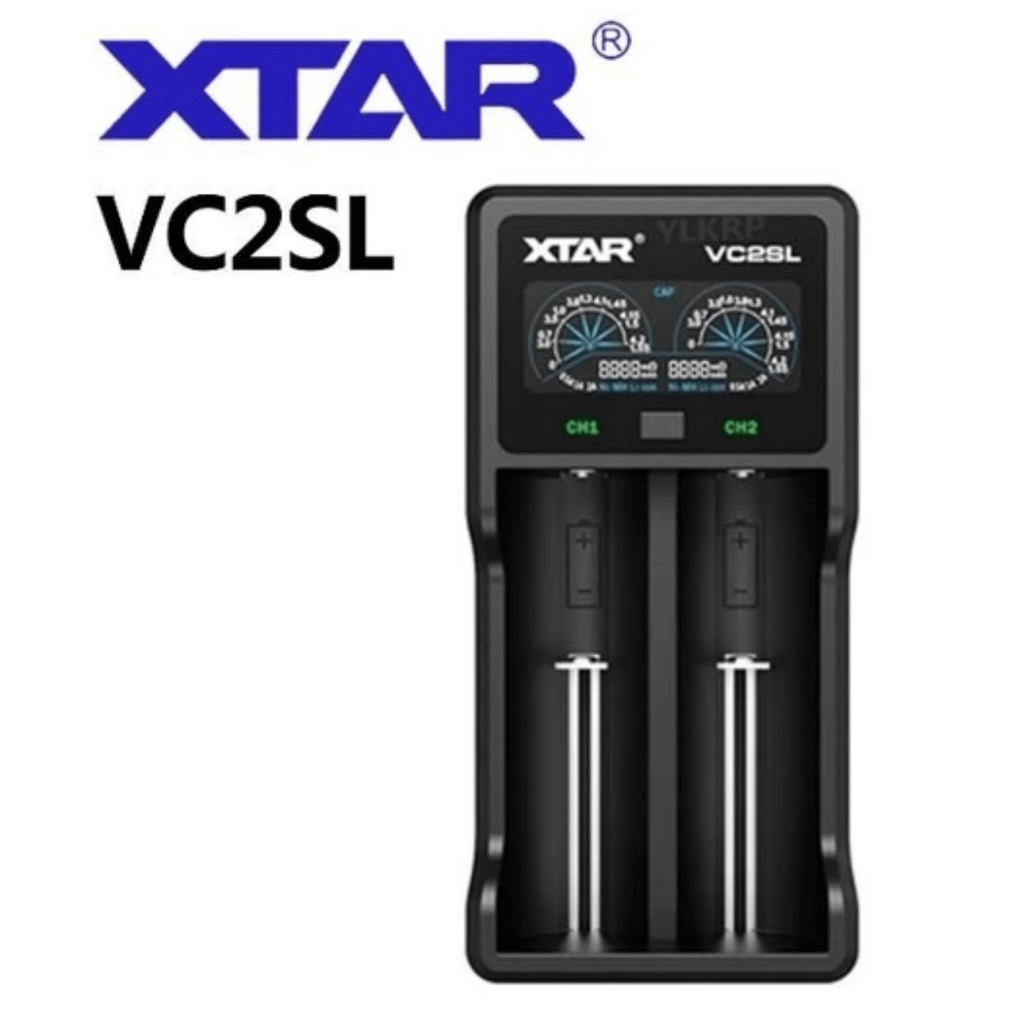 XTAR VC2SL, 2 SLOTS FAST BATTERY CHARGER WITH COLOURFULL LCD SCREEN UPGRADE FROM VC2S