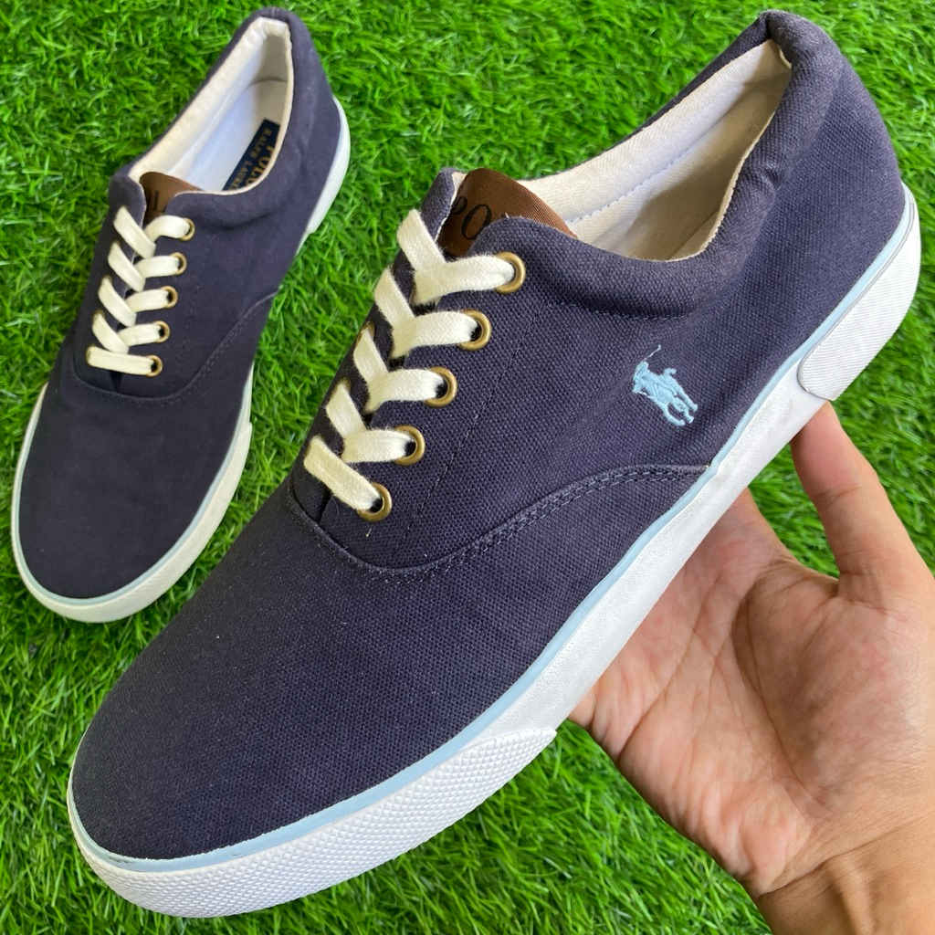 POLO Ralph Laurent Navy Canvas Low sneakers size 44,5
