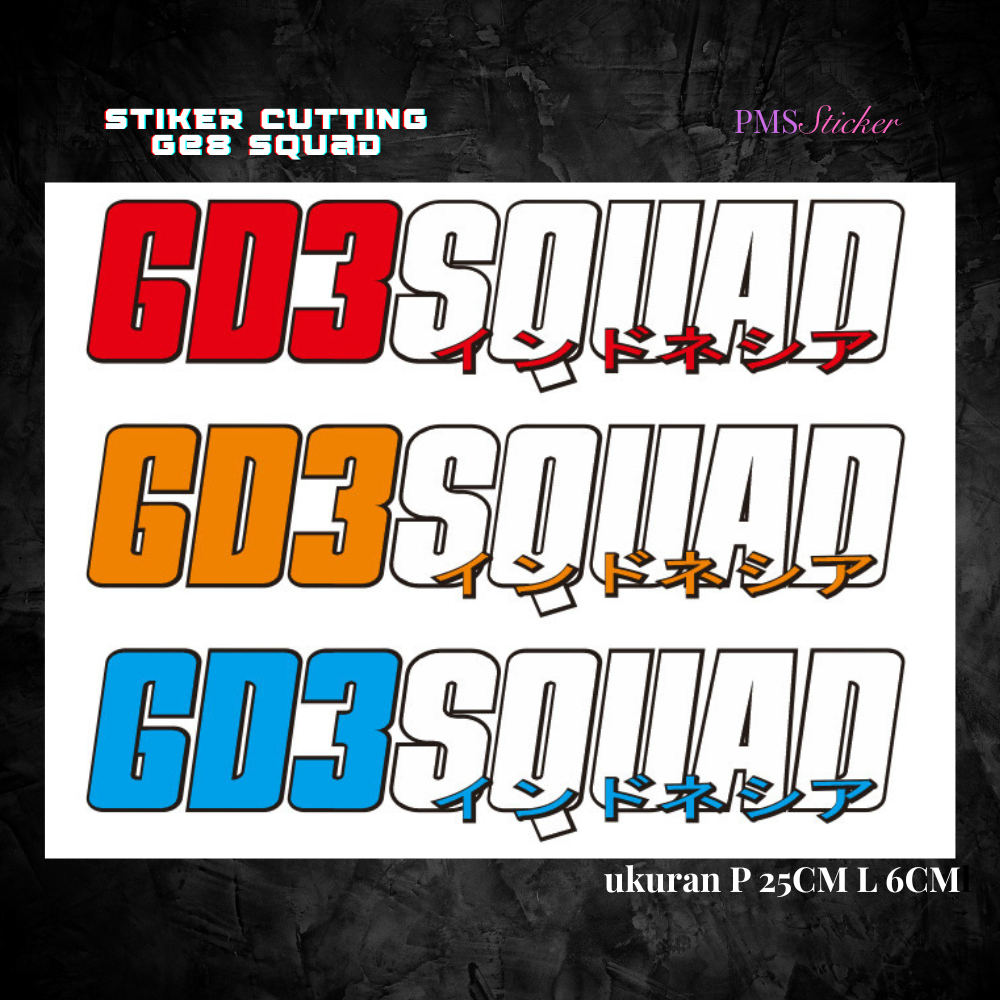 Sticker Cutting Honda Jazz GD3 Squad Indonesia Stiker Kaca Mobil Premium