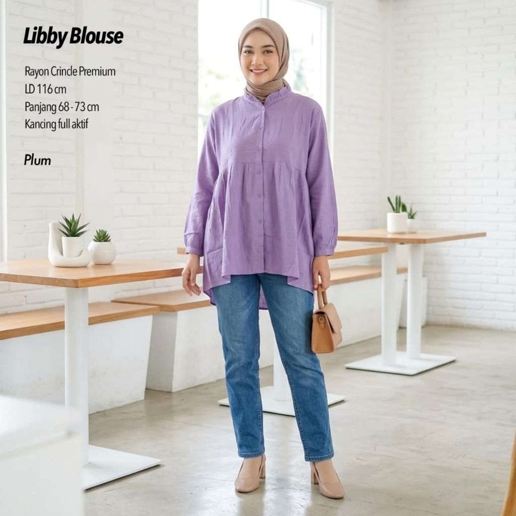 LIBBY BLOUSE / BLOUSE JUMBO / BLOUSE RAYON CRINKLE