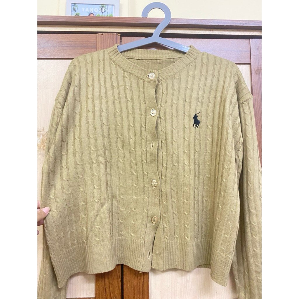 cardigan kepang bordir polo