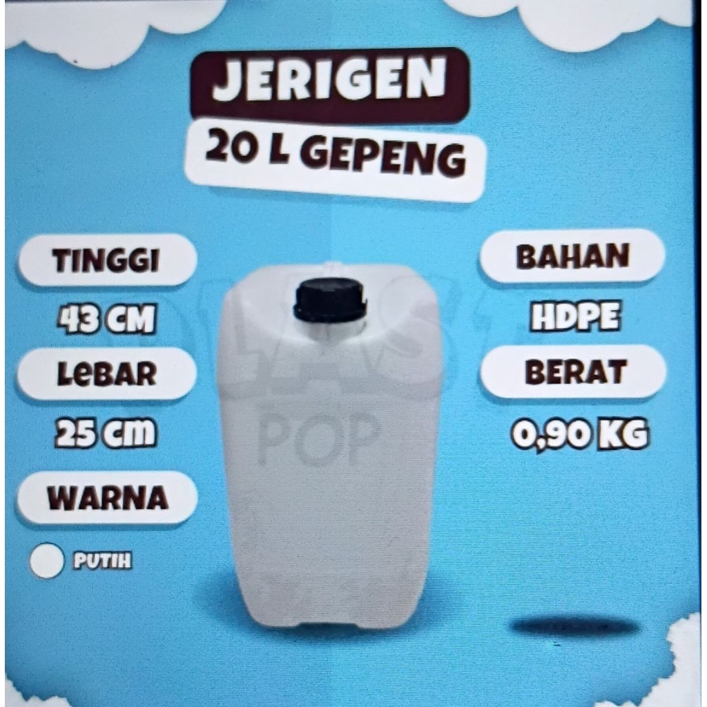jerigen 20liter HDPE baru / 20ltr / jerigen 20kg baru