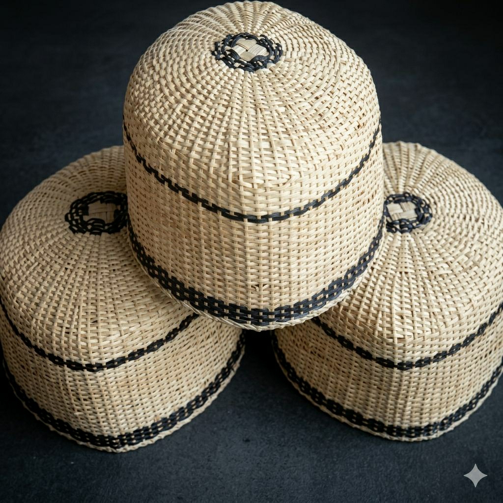 kopiah  rotan peci rotan songkok rotan kerajinan khas kalimantan produk original