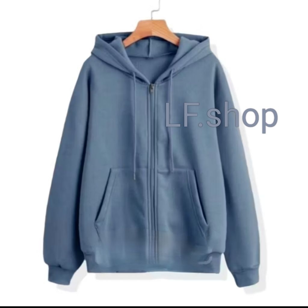 Jaket Hoodie Zipper Unisex Fleece PE Gramasi 240 Nyaman Dipakai Ukuran L-XXL