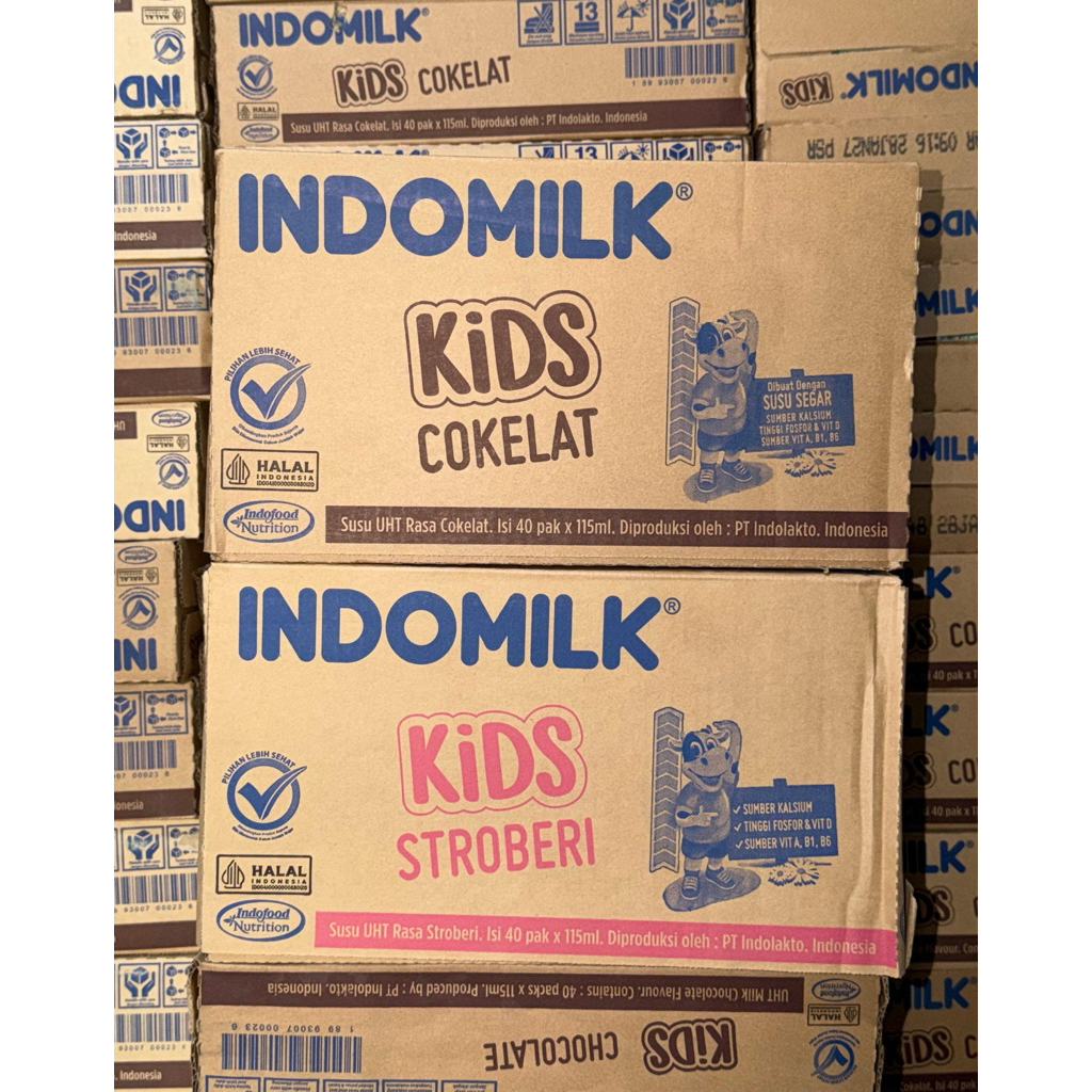 INDOMILK KIDS 1 DUS/KARTON ISI 40pcs SUSU UHT COKLAT STROBERI SUSU TANGO FULL CREAM KIDO SUSU UHT FR