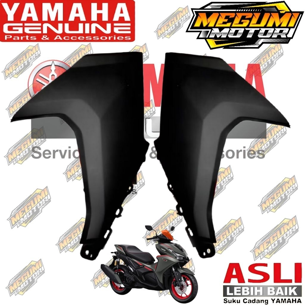 MOLE SIDE COVER BAWAH JOK SIRIP DEPAN HITAM DOFF NEW AEROX ALPHA 155 ORIGINAL YAMAHA BWP