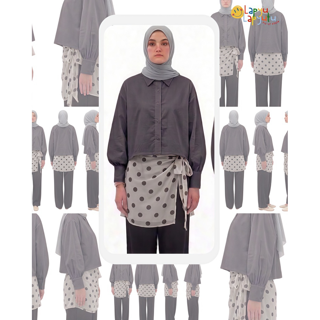 Layering Skirt Carcoal Polka | Rok Variasi | Layering Outfit | Lapyulapyutu