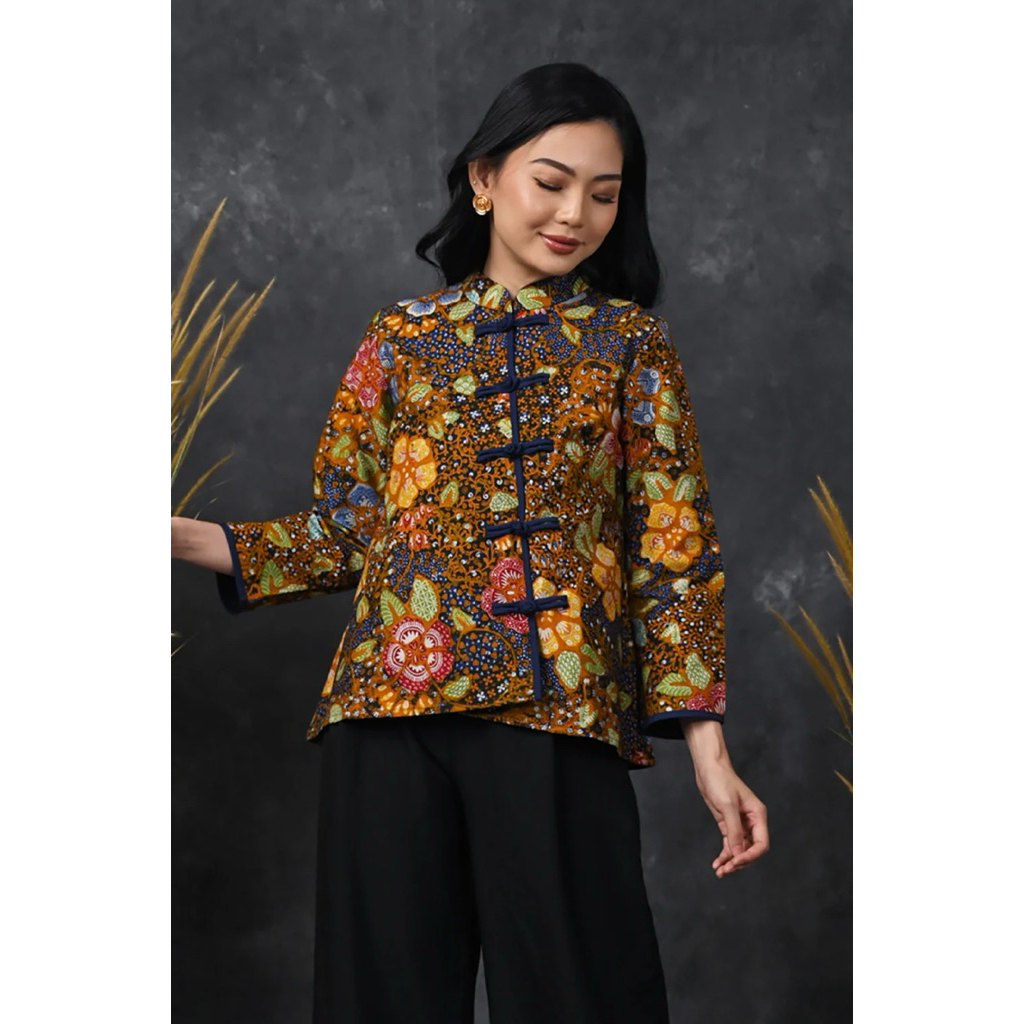NONA RARA- Vivi Encim T4603, Baju kerja blouse batik wanita modern
