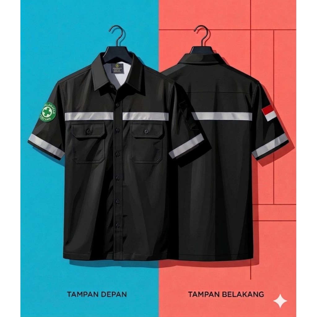 baju seragam kerja safety lengan pendek