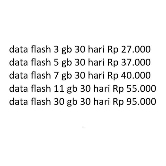Paket Data Telkomsel FLASH kuota Bulanan Termurah 30 Hari
