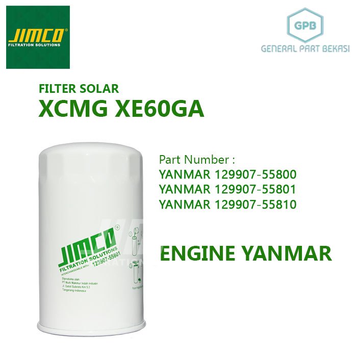 Fuel Filter Solar XCMG 60 DA XE60GA Engine Yanmar  Jimco