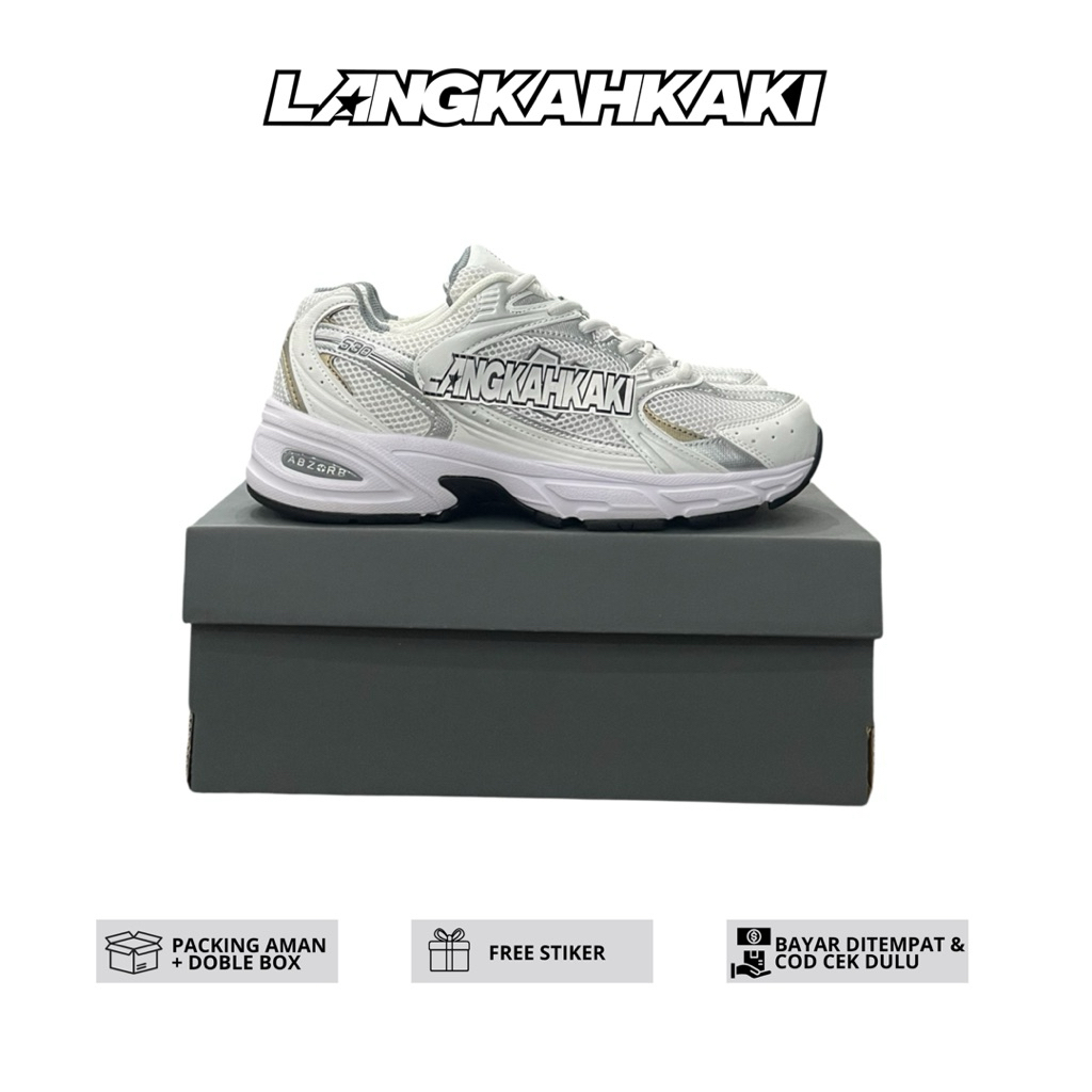Sneakers Pria dan Wanita White Gold | NB530