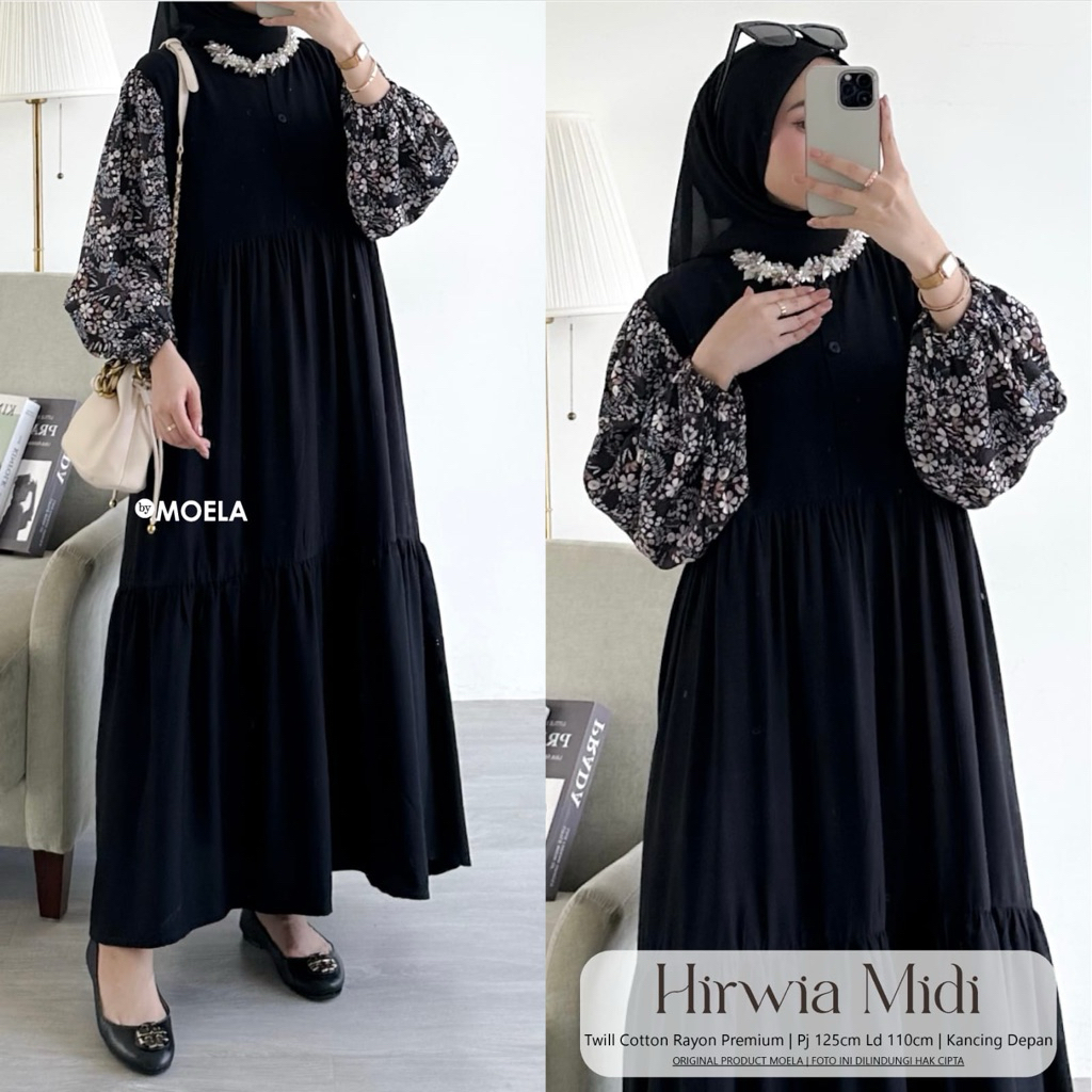 GAMIS DRESS MIDI MOELA KOMBINASI SIUNLI FALCIA DANMA FENRI SAHNA TRUFI FERMI FLEDA TIENA HAMNI SLOCI