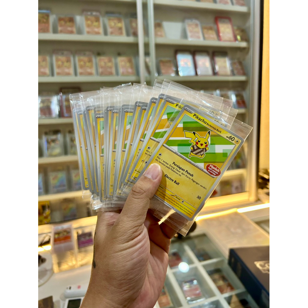 pikachu berkemeja batik 1 kartu POKEMON tcg card set japan japanese/ english/ indonesia NON ( box sr