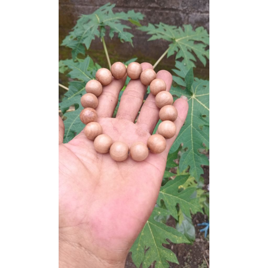 gelang kayu bertuah dewandaru asli ukuran 14mm