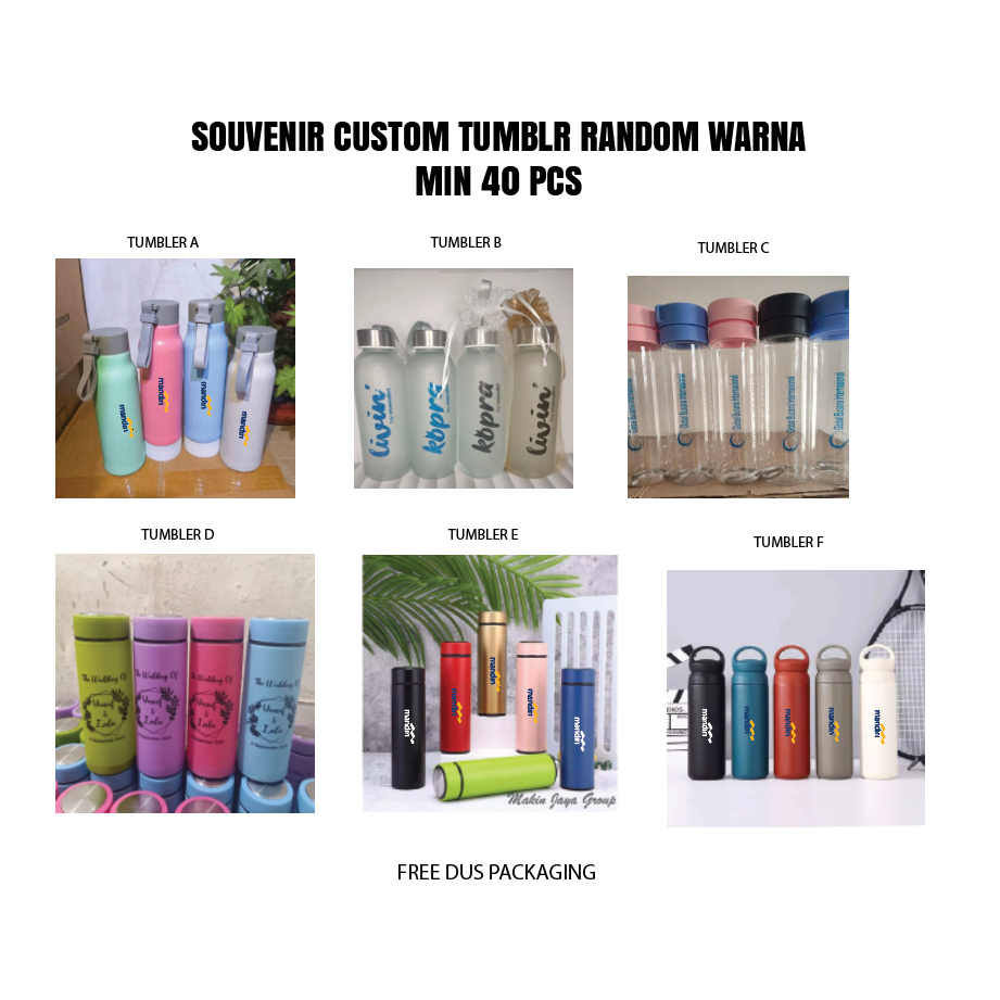 Souvenir Tumbler Custom Uv print Kaca plastik stainless