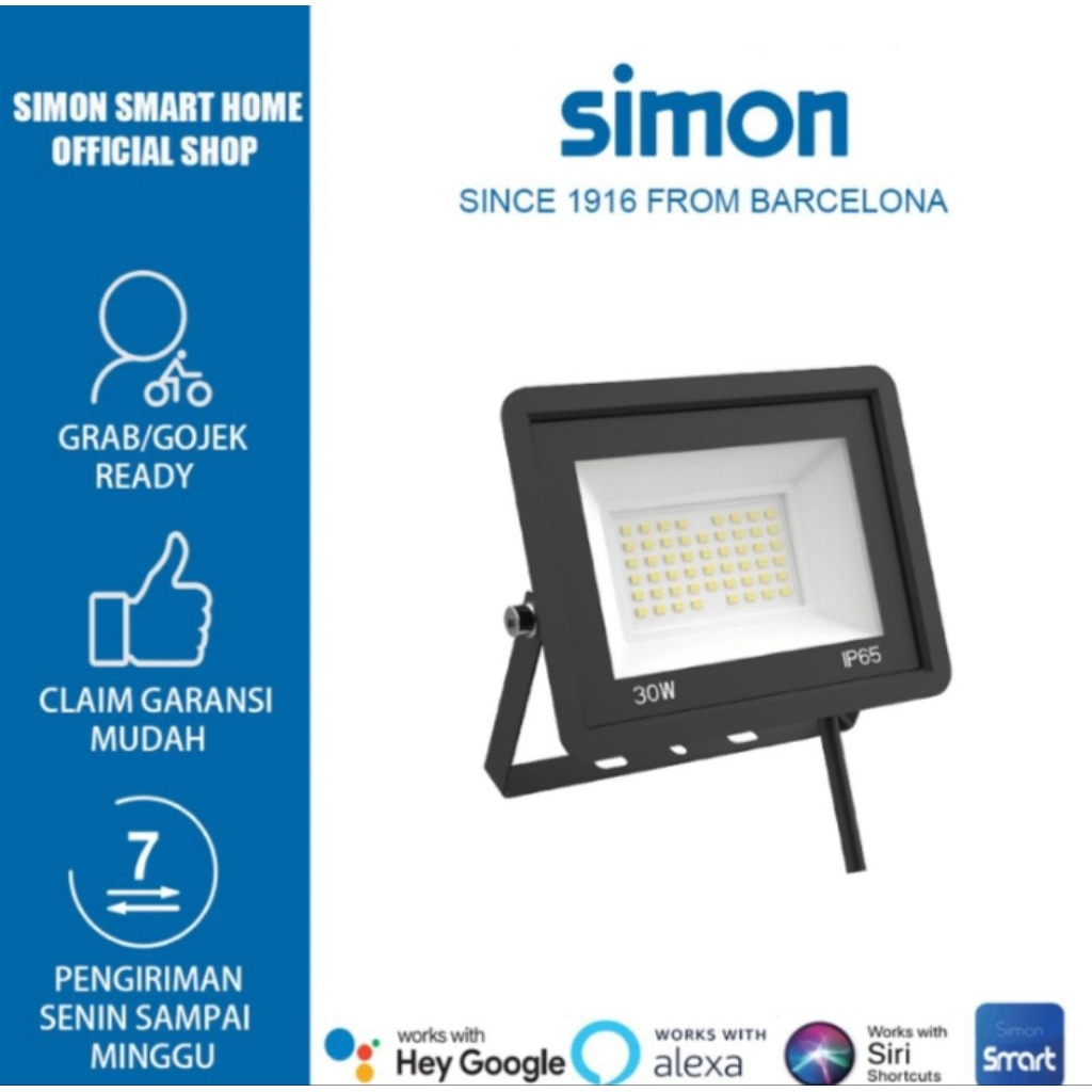 Lampu Sorot LED Simon 30W 30Watt FL20 Floodlight LED Simon 30w 30watt 6500k 3000k dan 4000k