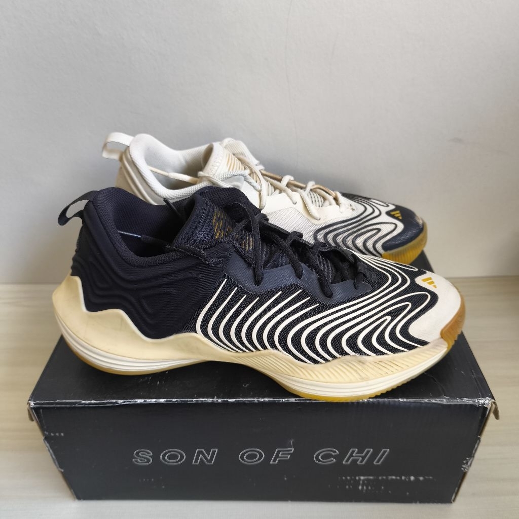 [USED] Sepatu Basket Adidas D Rose Son Of Chi III 3 "Black Ivory" Size UK 8,5/EU 42.5 seken Bekas pa