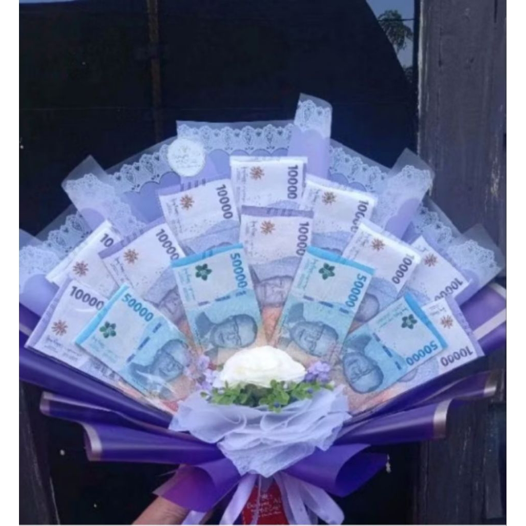 Buket Uang Pecahan 2 Ribuan, 5 Ribuan, 10 Ribuan