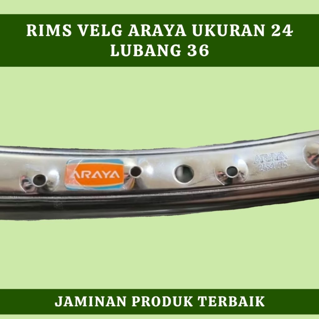 Rims Velg 24 Araya 36 Hole Besi Chrome
