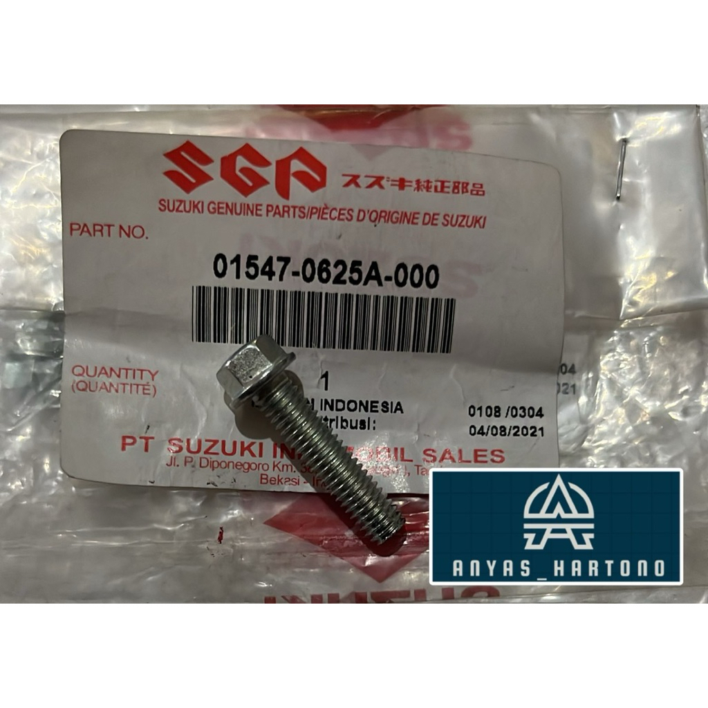 Baut pendek tutup filter oli Suzuki Shogun 125 FL  Axelo | Original SGP | 01547-0625A-000