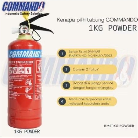 Apar 1Kg Powder COMMANDO SNI / Apar 1Kg Pemadam Api Portable