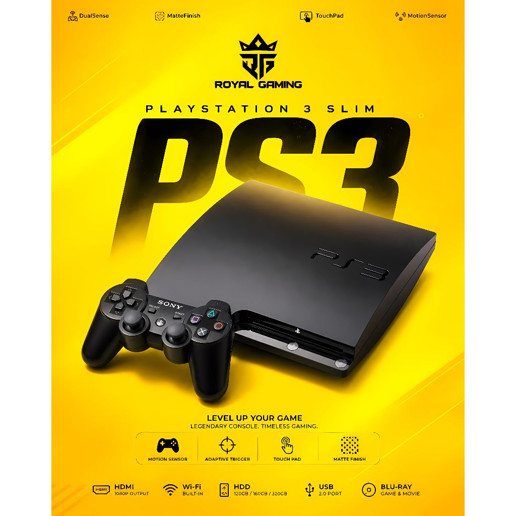 Playstation [ROYALGAMING] 3 Seri 20xx/25xx/30xx Ps3 Type Sony Slim Cfw Kosongan/No Games 250gb/320gb