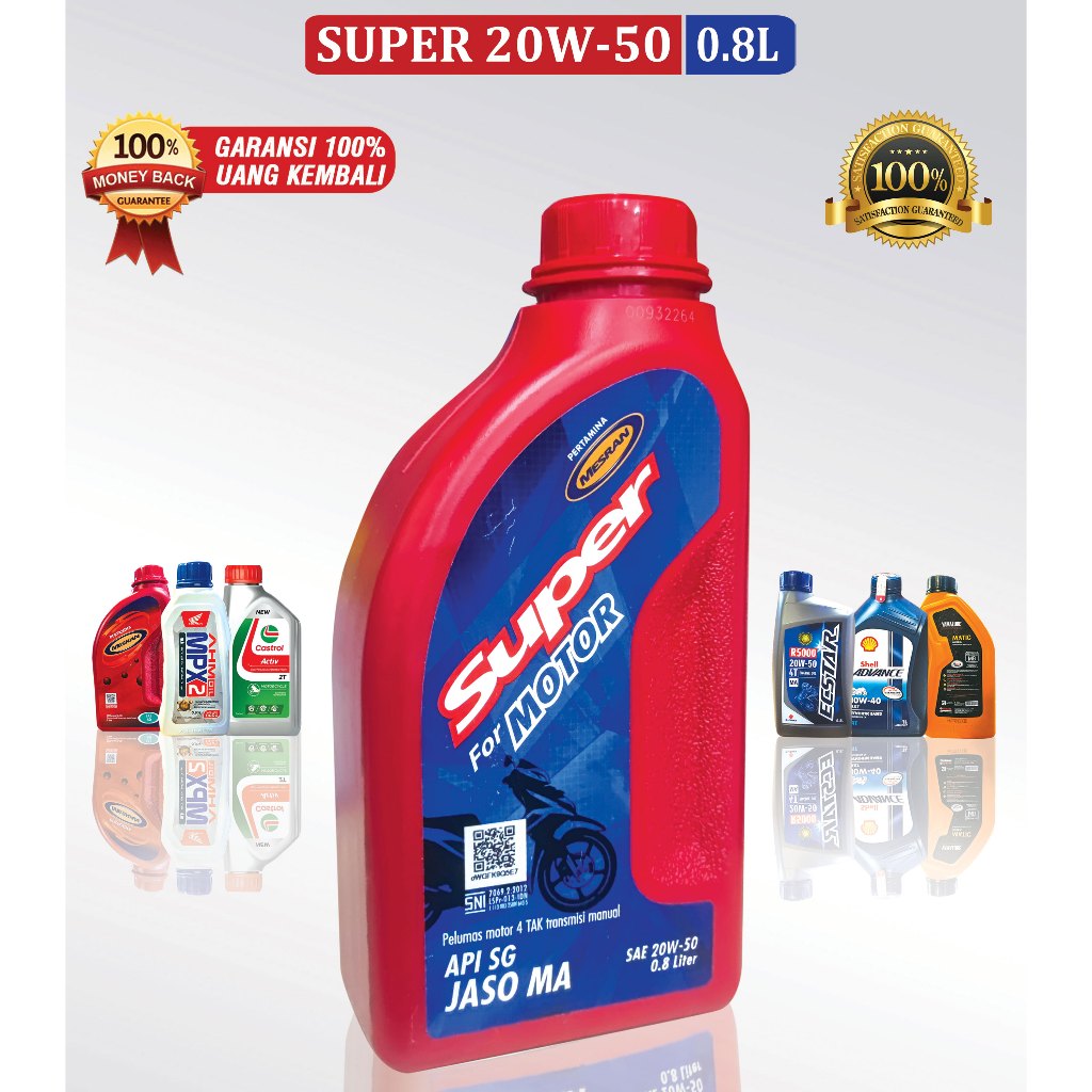 JAMINAN ORIGINAL - OLI PERTAMINA MESRAN SUPER 0.8 LITER