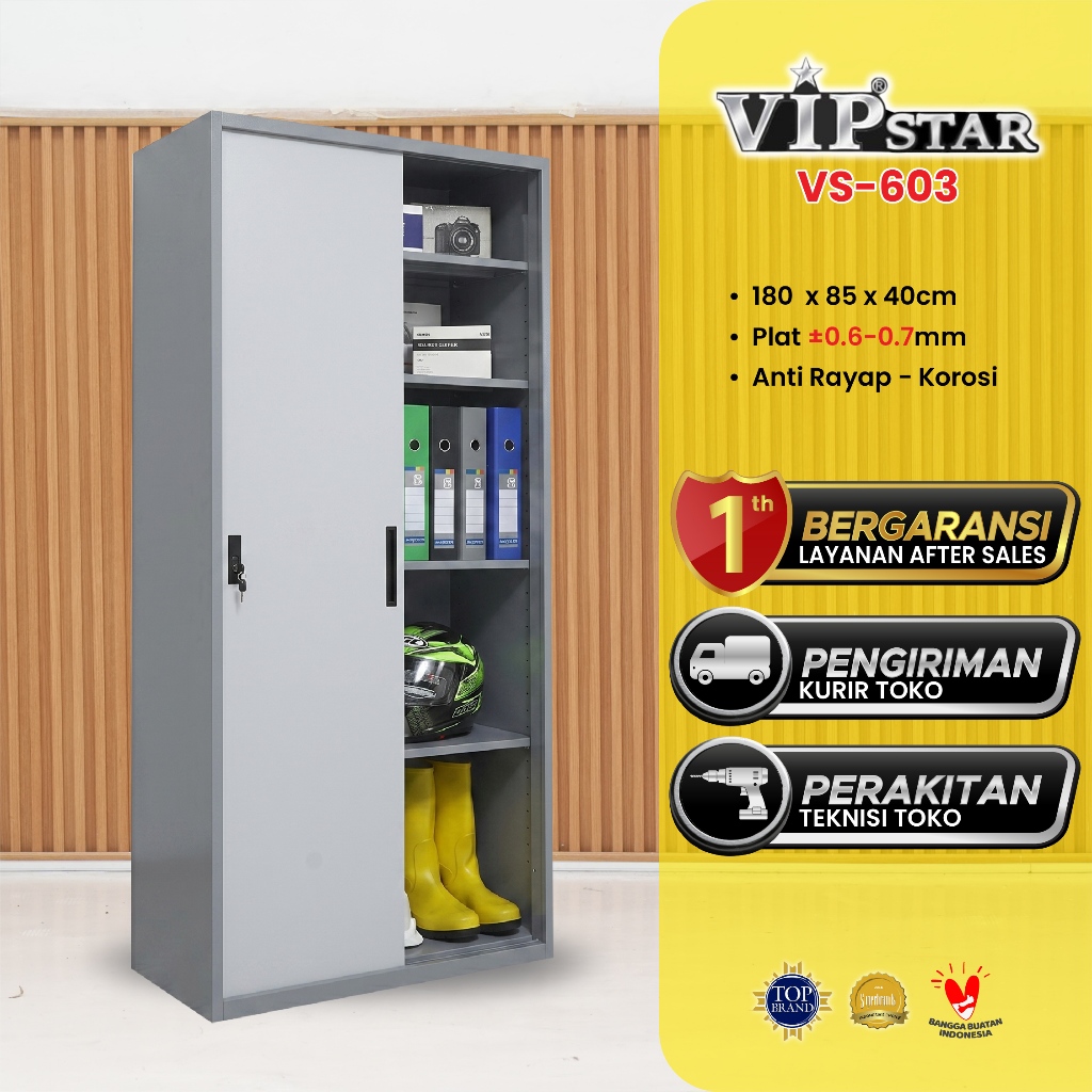 VIP STAR VS-603 Lemari Arsip Besi Sliding Plat | Lemari Arsip Kantor