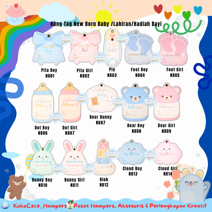 Hang Tag Baby New Born premium hang tag premium label premium gantungan souvenir  hang tag bayi baru