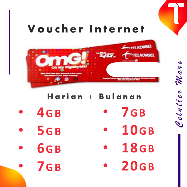 Voucher Telkomsel 18GB 20GB 11GB 7GB 9GB 5GB 10GB 3GB 4GB 5GB Harian dan Bulanan, Voucher by.u all p