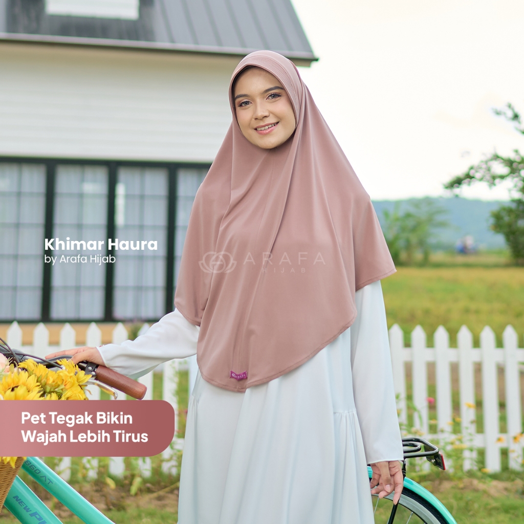 Arafa Hijab - Khimar Haura | Bergo Instan Jersey Premium | Hijab Pet Tebal Syari | Kerudung Simpel