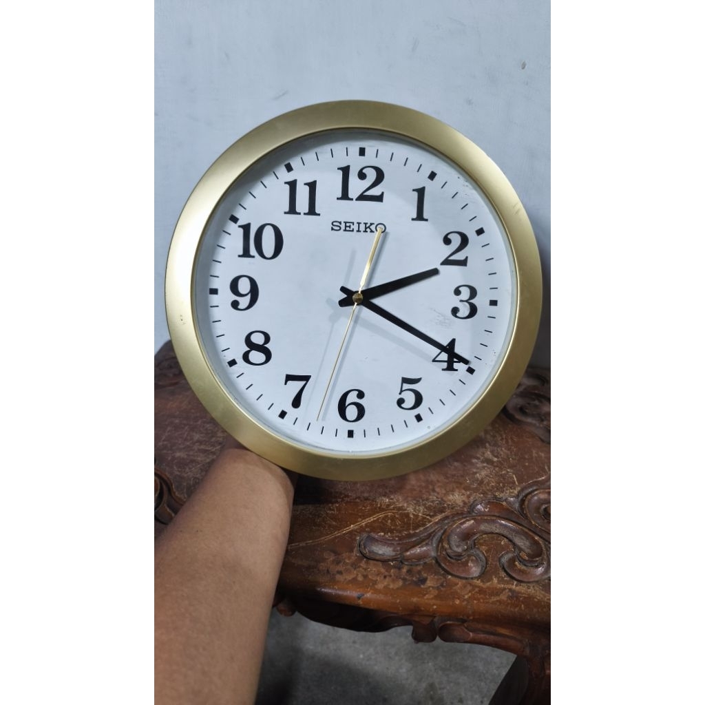 Jam Dinding Seiko Senyap Mesin SKP 44707P 4049H Jam Dinding Bekas/Preloved