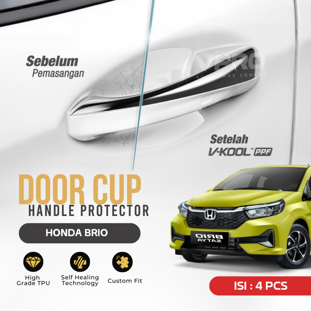 V-KOOL PPF DOORCUP - HONDA BRIO / Pelindung Door Handle Mobil