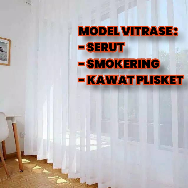 GORDEN VITRASE VOIL PUTIH POLOS PREMIUM / VITRASE PUTIH POLOS KAIN IMPOR PREMIUM - VITRASE DALEMAN G