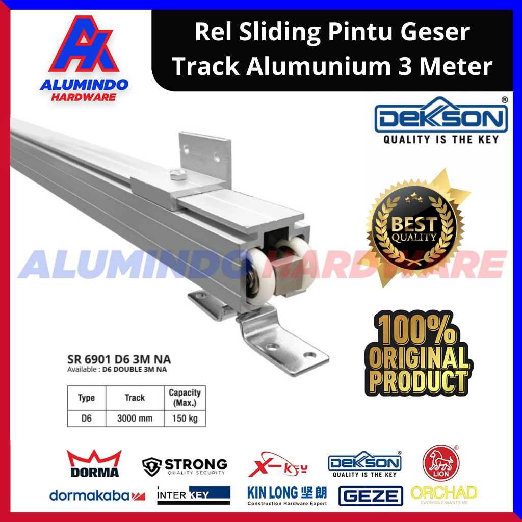 Rel Pintu Sliding 3 Meter Merk Dekson D6 Rel Pintu Geser Aluminium