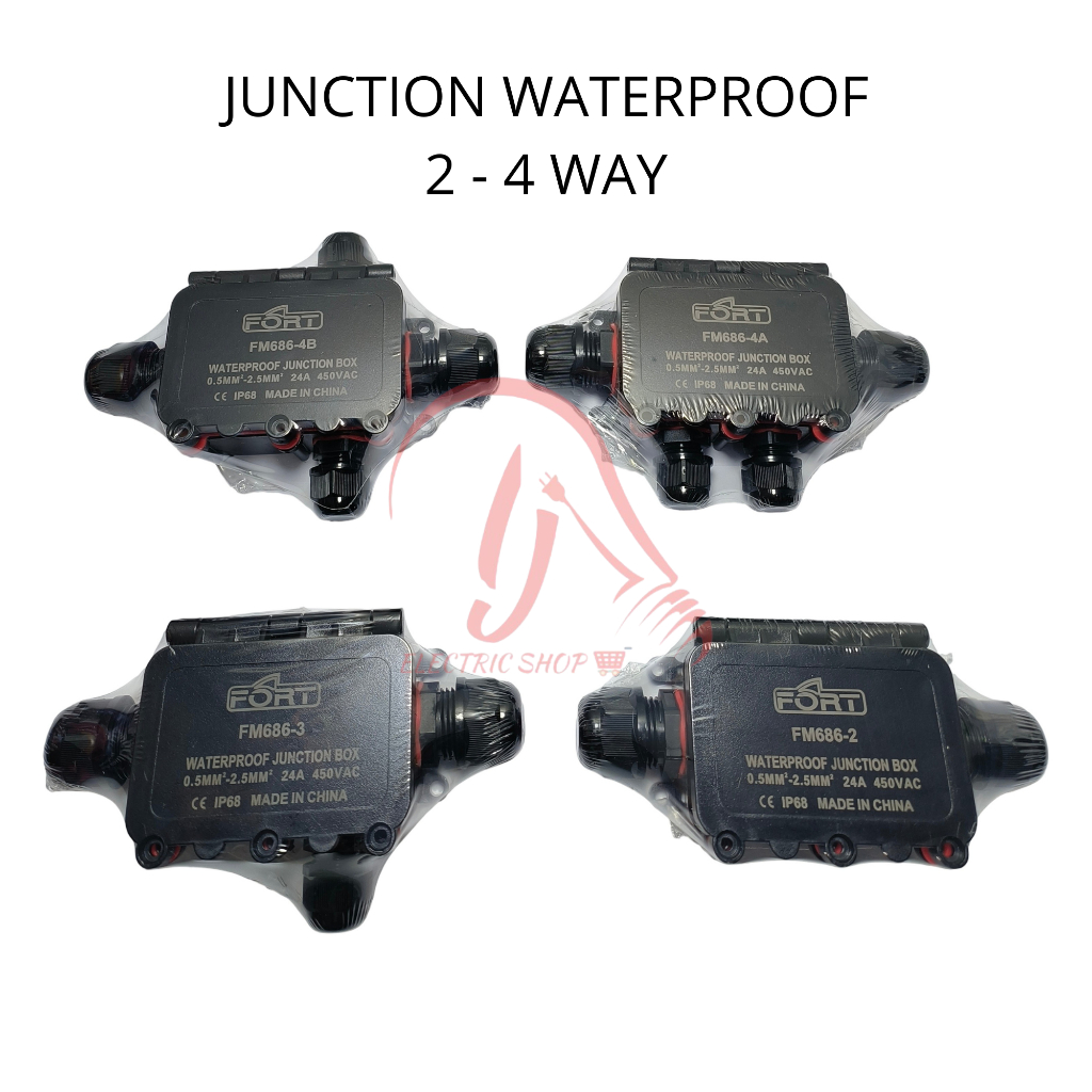 FORT JUNCTION BOX WATERPROOF 2-4 HOLE JUNCTION BOX 2 - 4 LUBANG WATERPROOF IP66 KONEKTOR KABEL LISTR