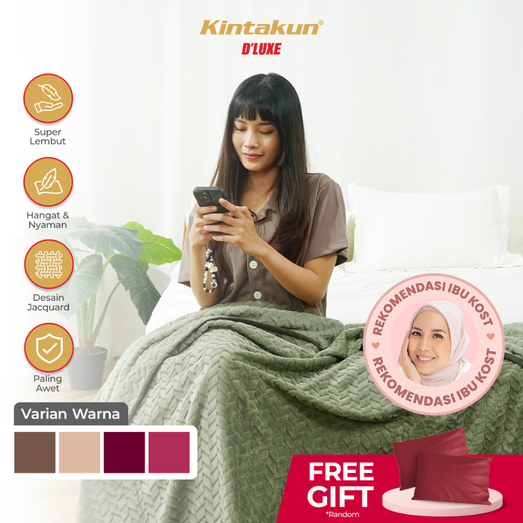Kintakun Selimut Luxury 160x200 Polos Tebal Lembut Premium Nyaman Mewah