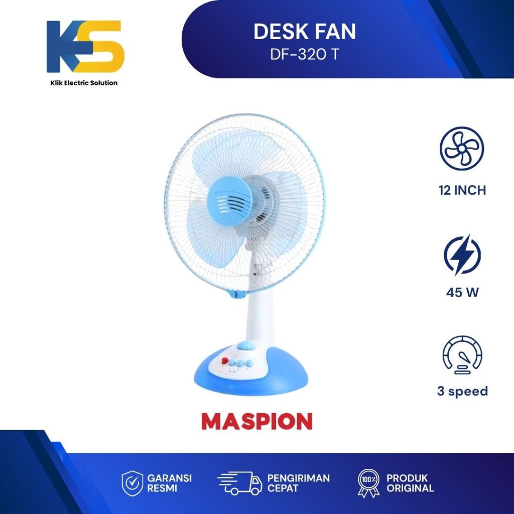 K.E.S - MASPION KIPAS ANGIN DINDING - DESK FAN 12 Inch DF 320 T