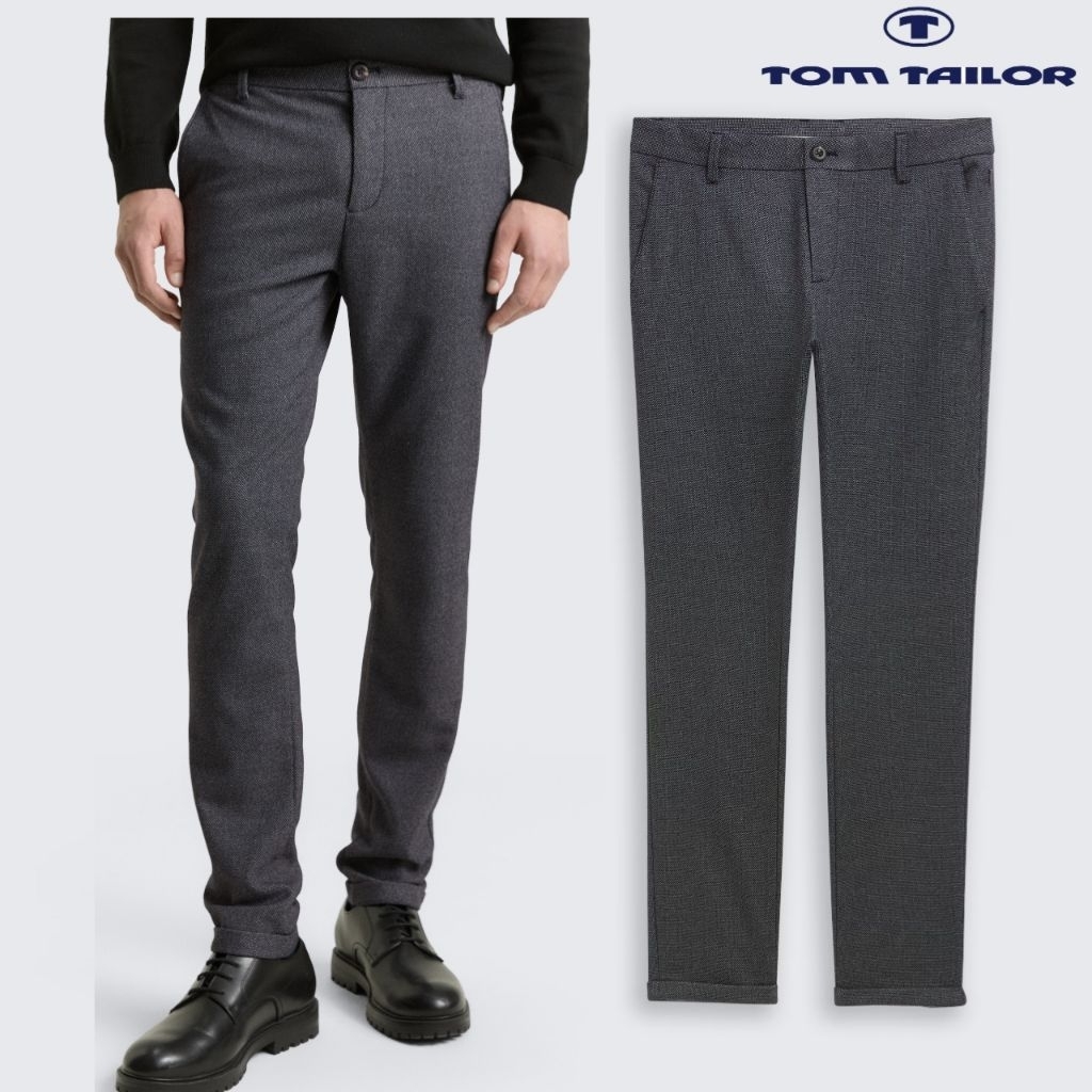 Celana Formal Kantor Tom Tailor Pria Original Slim fit Travis Slim Chino Trousers Celana Panjang Chi