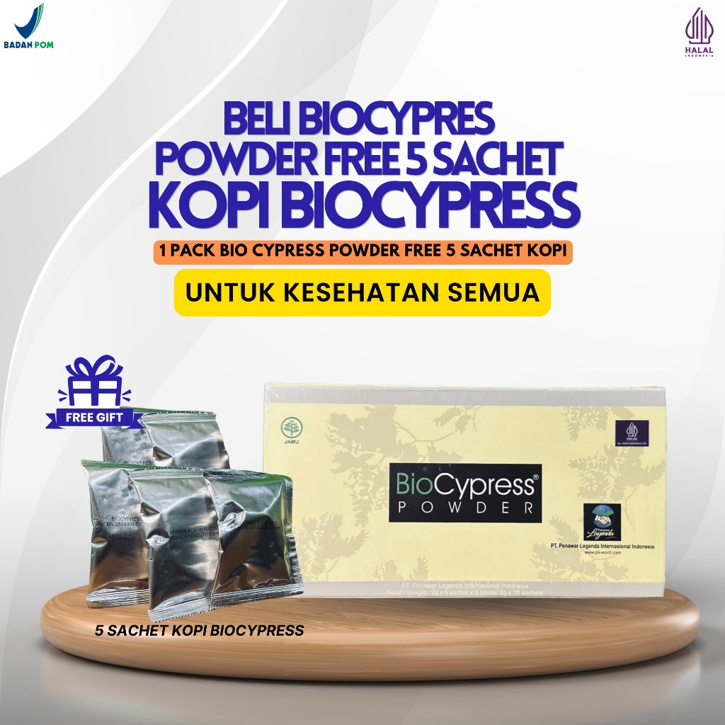 (BISA COD) Biocypress Original isi 18 Sachet Powder Obat Herbal Bio Cypress, Solusi Mengatasi Stroke