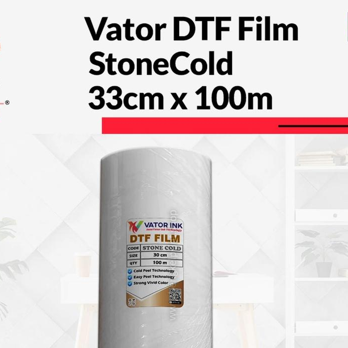 PET FILM DTF VATOR STONE COLD Coating Tebal - Roll 33cm x 100meter